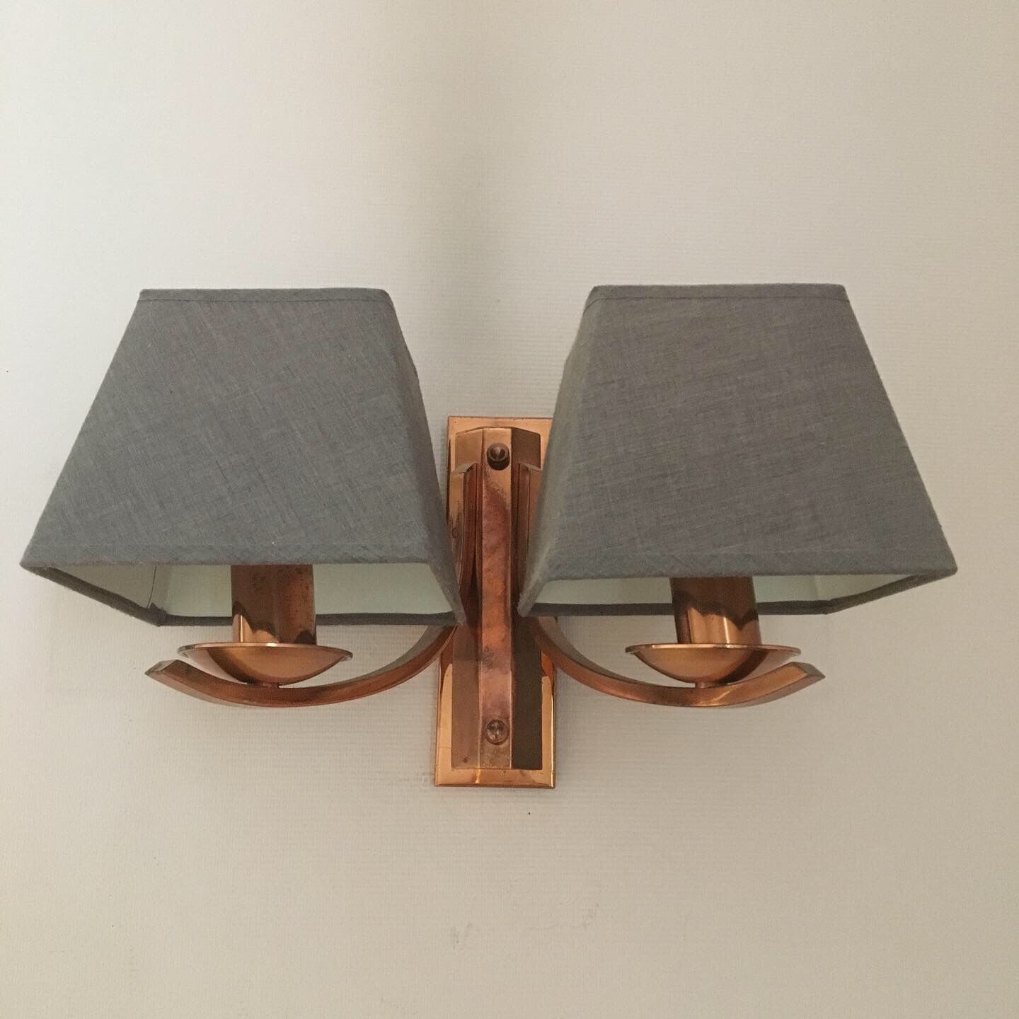 Pair of vintage copper appliques