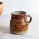 Ancient ceramic cream pot, pyrite stoneware, glazed from La Borne, France.