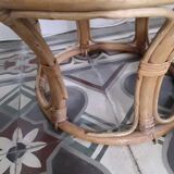 Vintage rattan pouf