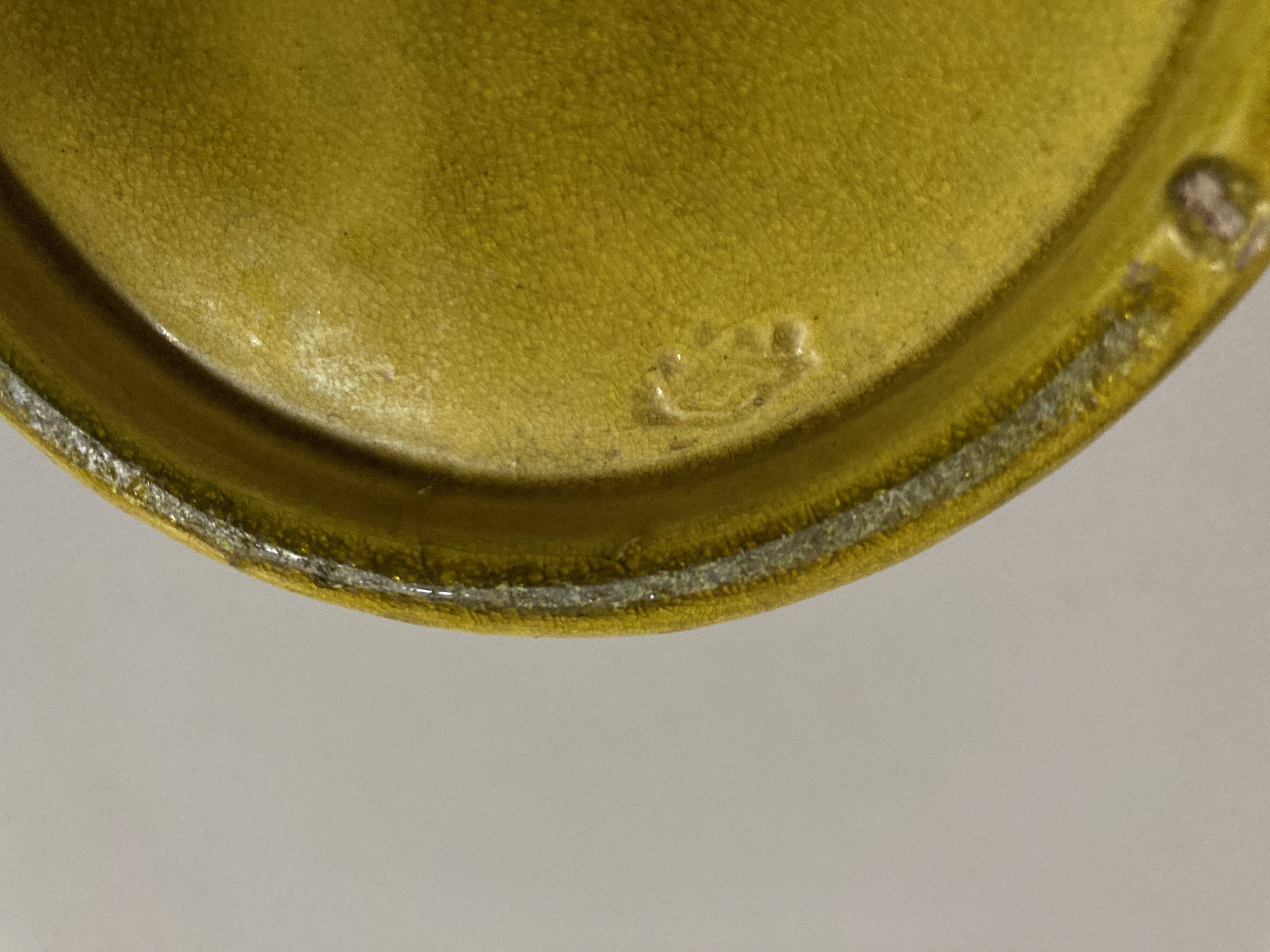 Scandinavian mimosa glazed earthenware vase neo classic mid century modern 1970