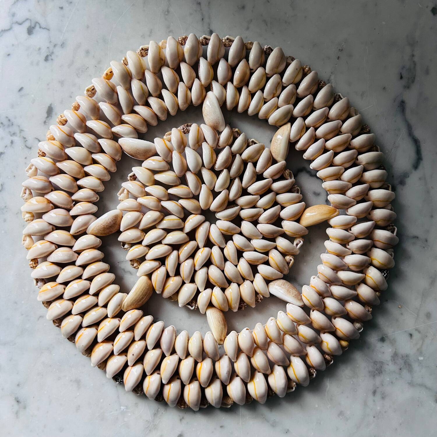 Trivet made of seashells