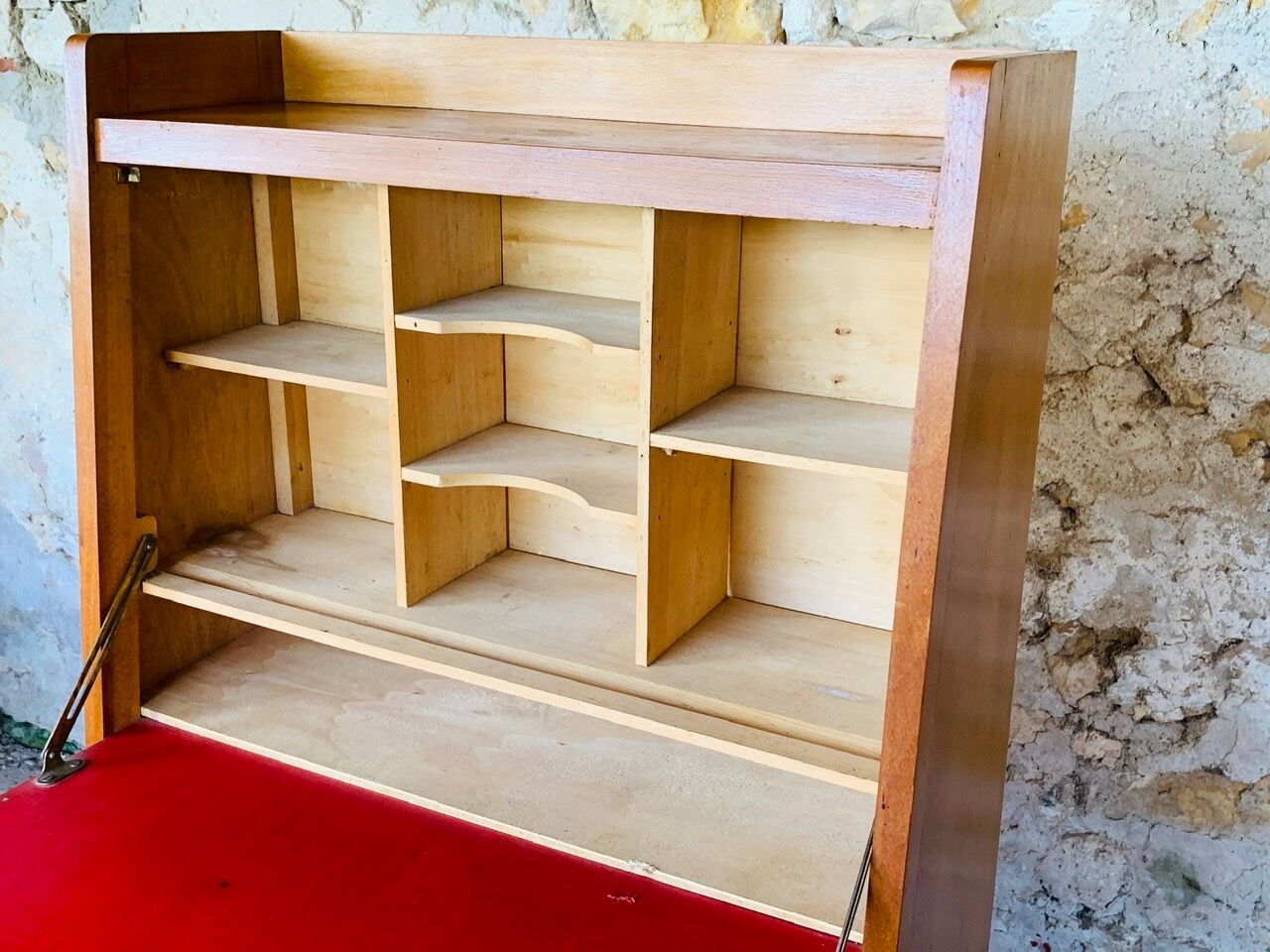 Vintage secretary on feet compass Scandinavian style, circa 50's