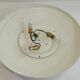 Large vintage ceiling light in opaline glass and brass – Arne Jacobsen style