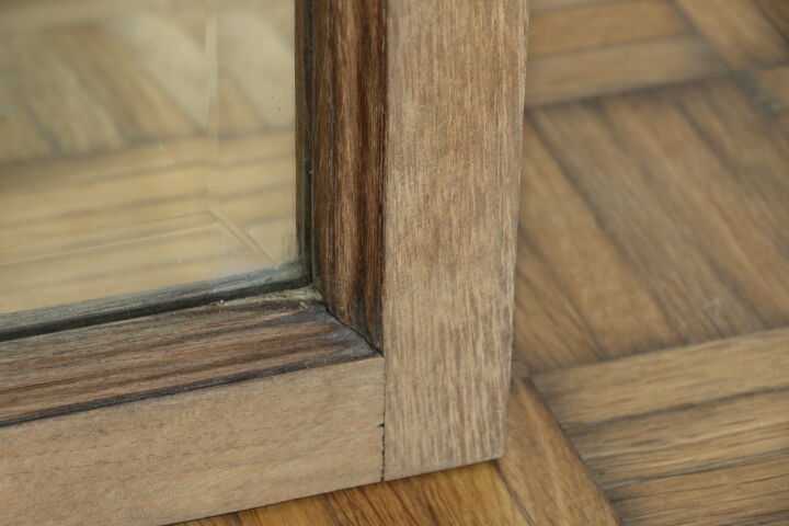 Miroir bois brut biseauté