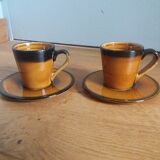 2 coffee cups and saucers in Longchamp ceramic