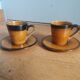 2 Longchamp ceramic coffee cups and saucers