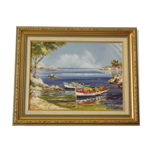 Tableau bord de mer reproduction