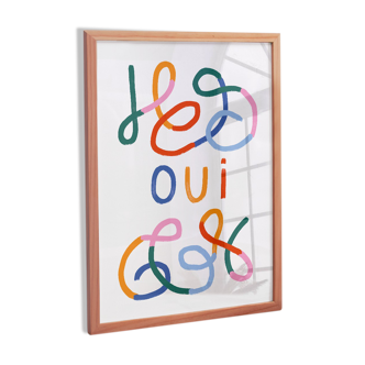 Affiche murale Oui lignes multicouleurs 30cm*40cm