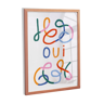 Affiche murale Oui lignes multicouleurs 30cm*40cm