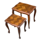 2 tables gigognes Louis XV en chêne massif et marqueterie 1960