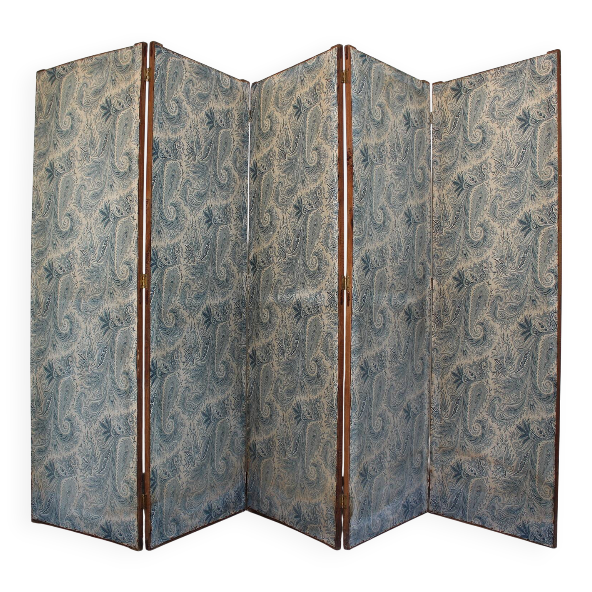 Wood and cashmere fabric screen