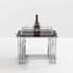 Modernist Art Deco walnut and nickel-plated metal bar table circa 1930