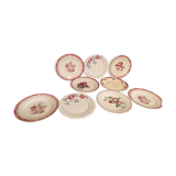 Assorted 9 plates red tones