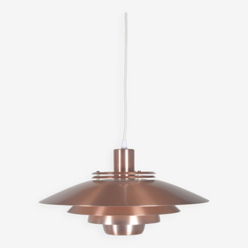 Hanging lamp Dania 2040 in red copper by Kurt Wiborg for Jeka Metaltryk, 1970s