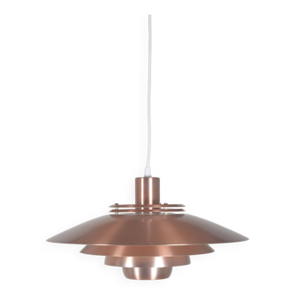 Hanging lamp Dania 2040 in red copper by Kurt Wiborg for Jeka Metaltryk, 1970s