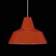 Louis Poulsen / Axel Wedel Madsen “Arbejdspendel” enamel pendant lamp / Danish industrial design / orange
