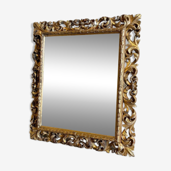 Golden wood mirror