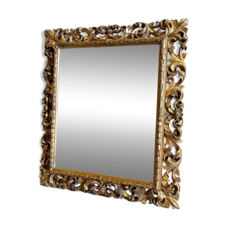 Golden wood mirror