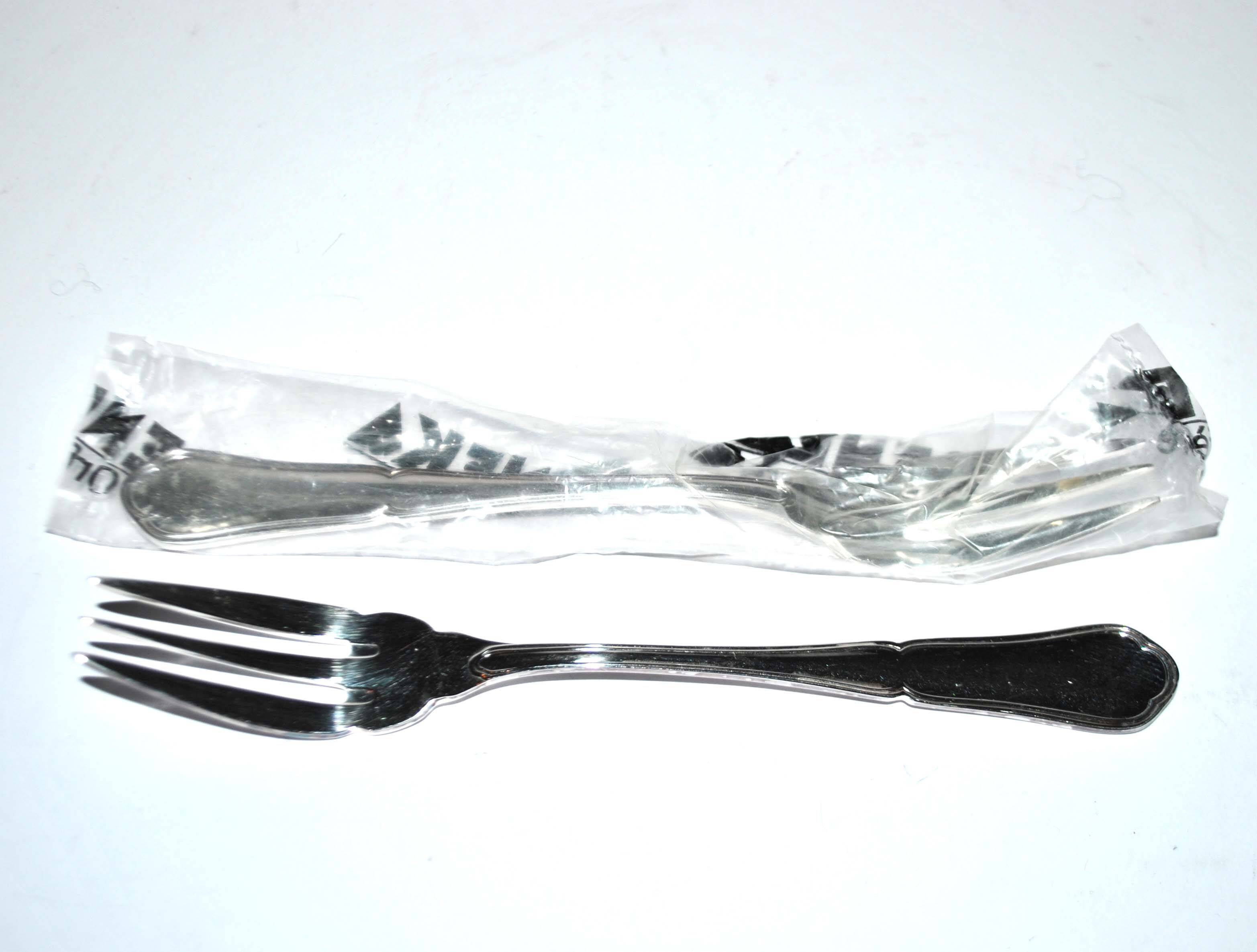 Set of 2 silver metal fish forks reneka fillet spatours 18cm