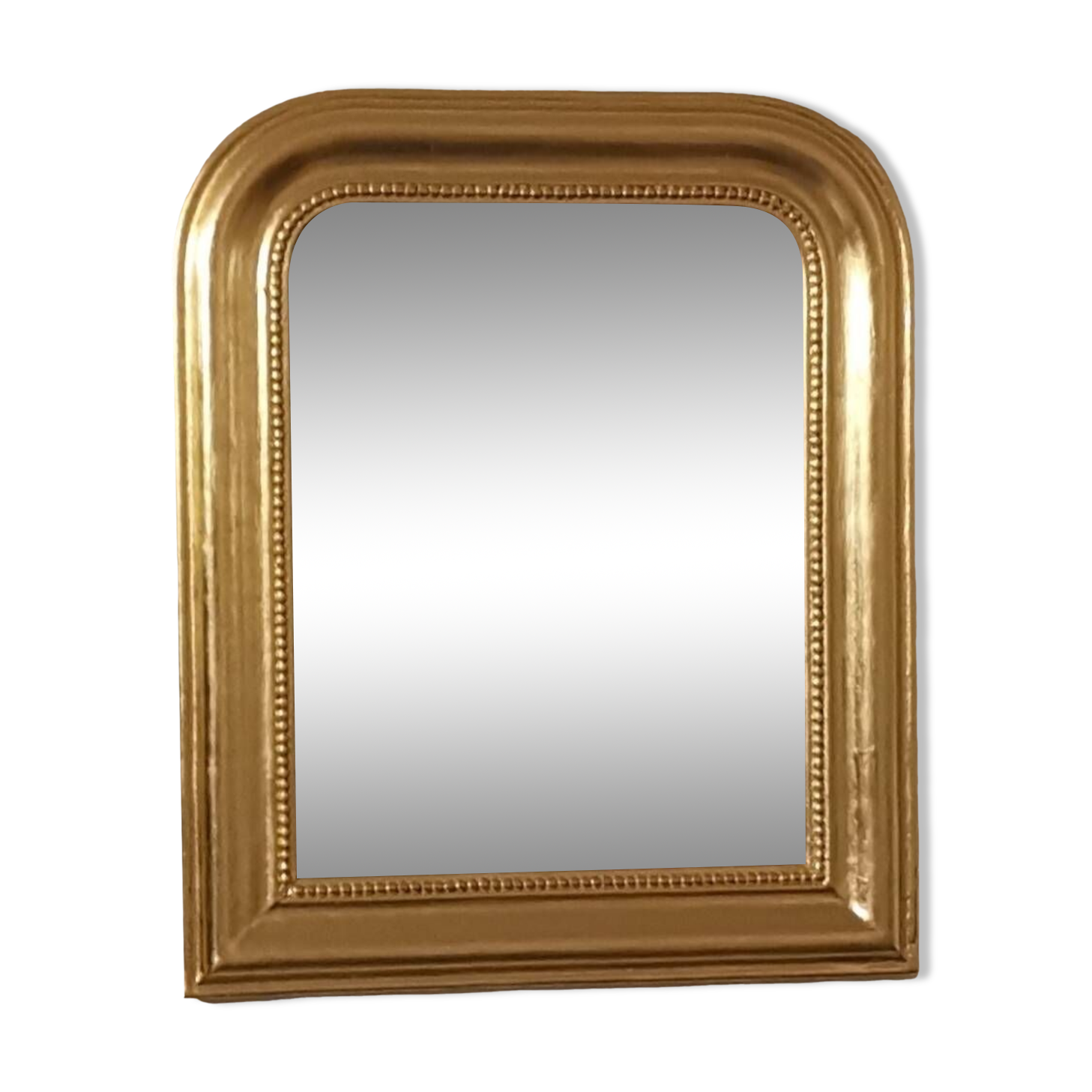 Antique Louis Phillipe mirror gilded with imitation gold copper leaf