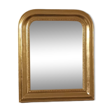 Antique Louis Phillipe mirror gilded with imitation gold copper leaf