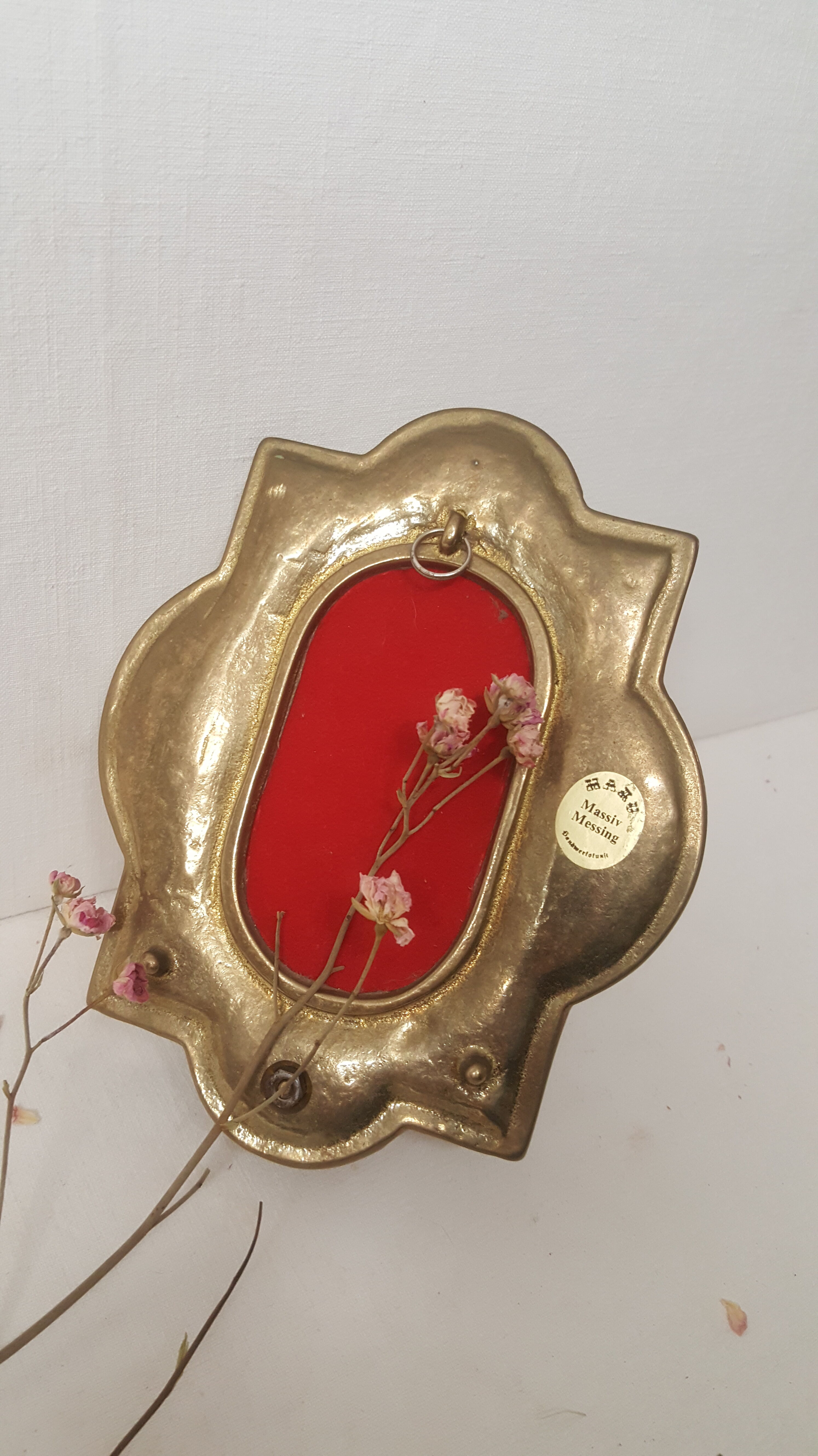 Candlestick mirror made of solid brass