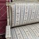 Louis XVI style bench carved with original fabrics and silks