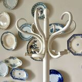 Parrot coat rack with 6 hooks in white curved beech