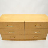 Commode art déco en sycomore poignées laiton années 1940