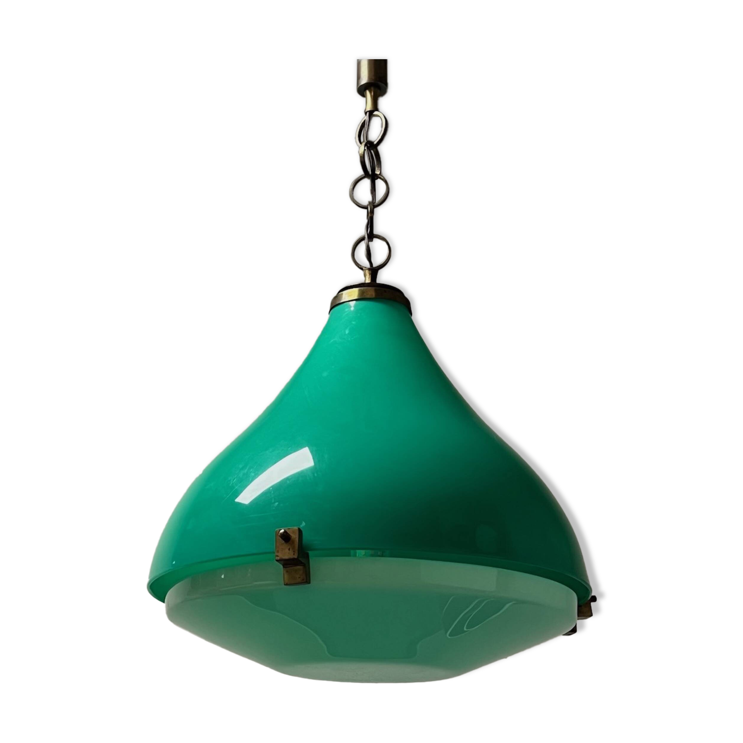Suspension en acrylique vert vintage Italie, années 60