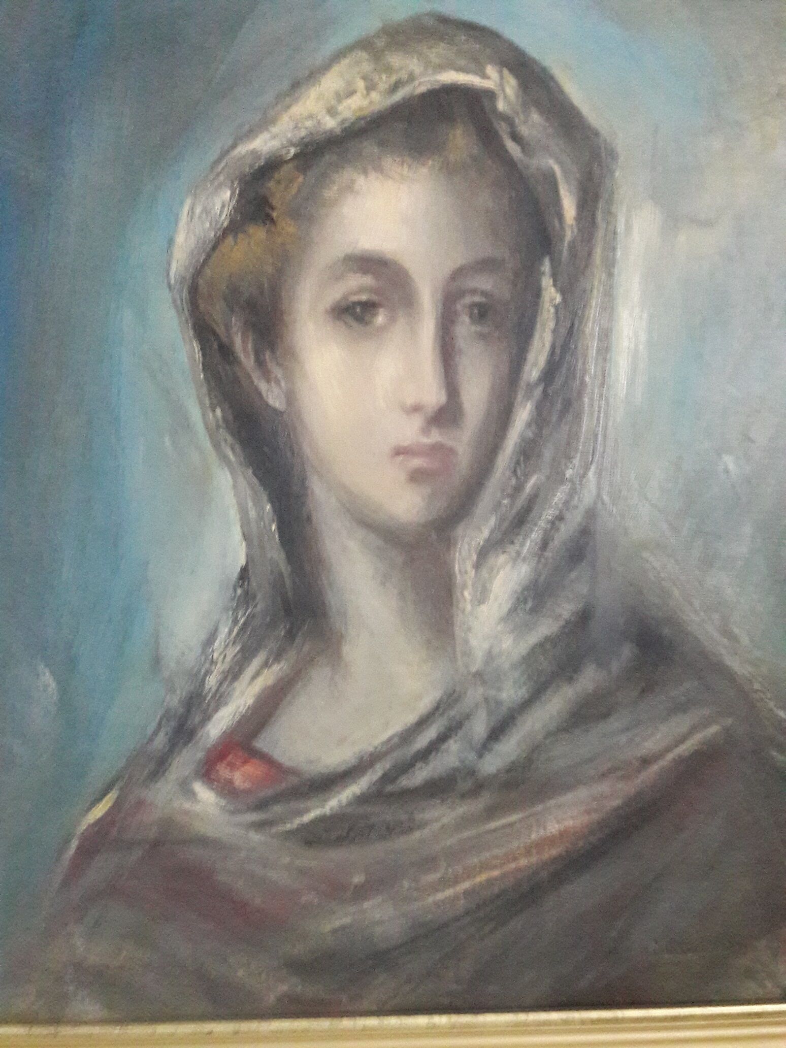Portrait painting woman signed