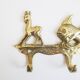Brass coat rack with animal motif, wall hook children's room, key rack