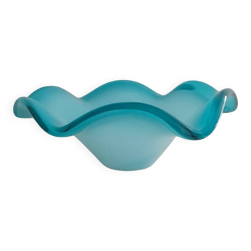 Vintage turquoise glass catchall