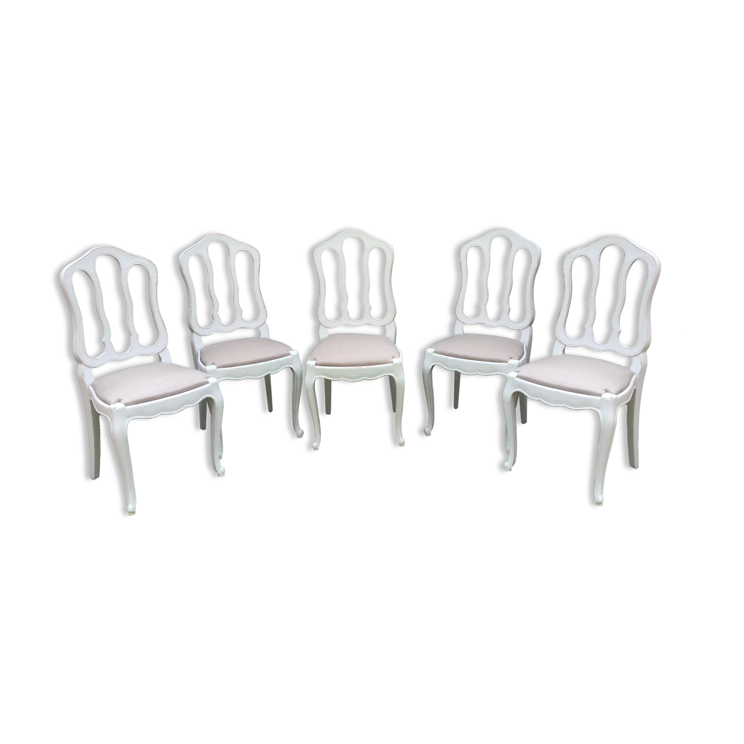Lot de 5 chaises anciennes en chêne