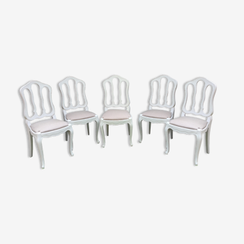 Lot de 5 chaises anciennes en chêne