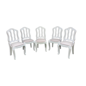 Lot de 5 chaises anciennes en chêne