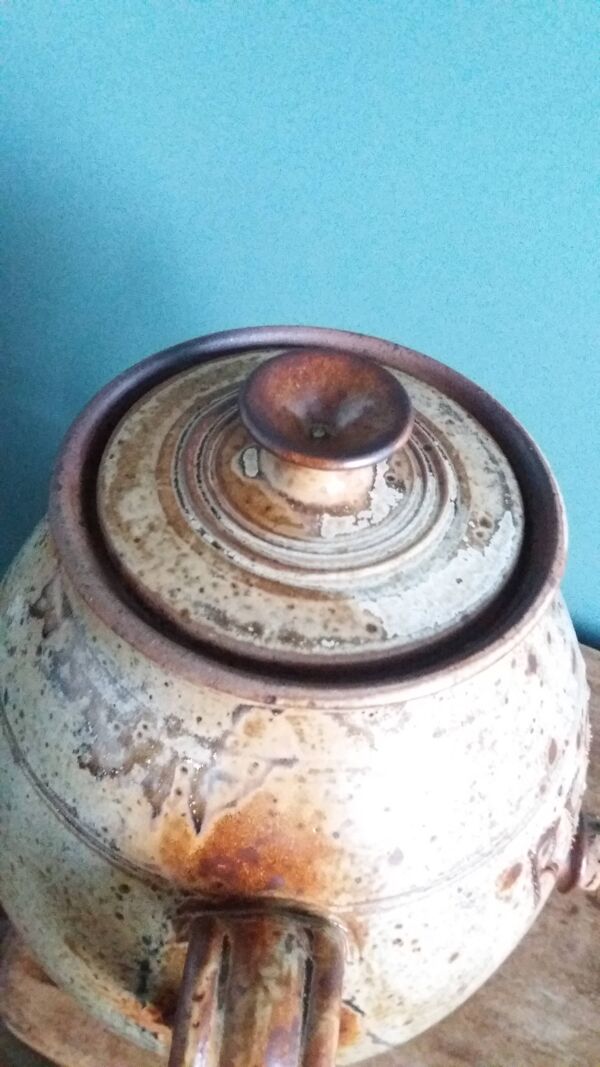 Vinaigrier pot jarre à alcool signé Jean-Pierre Prud’homme grès de Puisaye