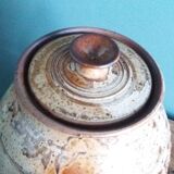Vinaigrier pot alcohol jar signed Jean-Pierre Prud’homme stoneware from Puisaye