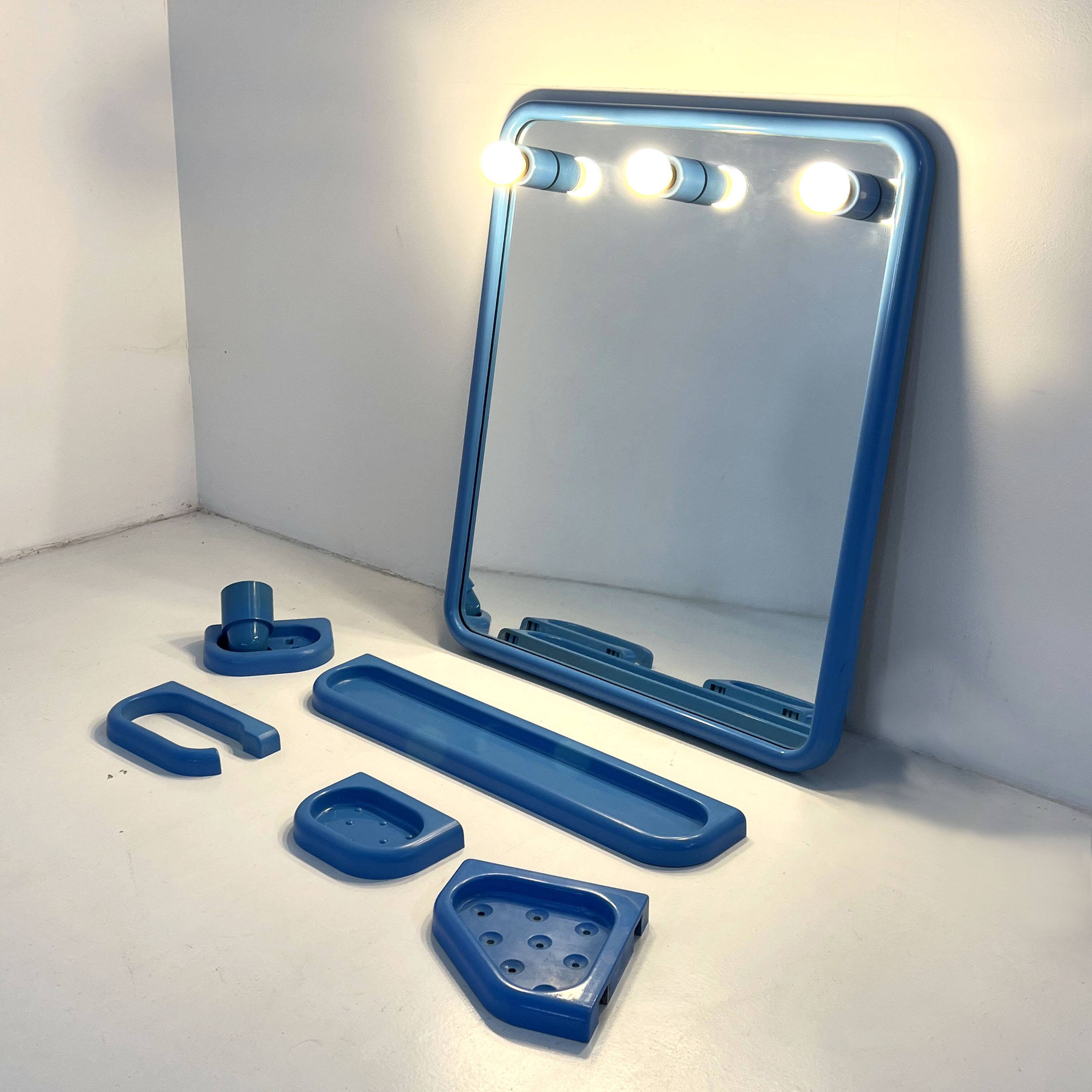 Blue Bathroom Set by Gedy, 1970