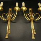 Paire d'appliques aux cors de chasse style Louis XVI - Hettier & Vincent