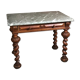 Louis XIII style table desk in oak with marble top
