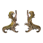Chenets en bronze doré XIXe