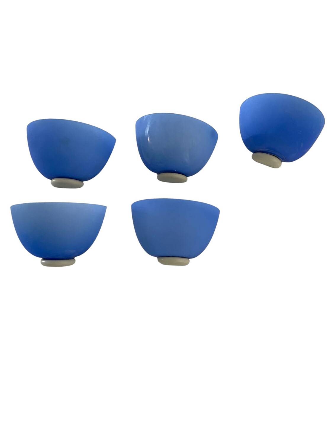 Appliques Italiennes en Verre Bleu Ensemble de 5