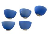 Appliques Italiennes en Verre Bleu Ensemble de 5