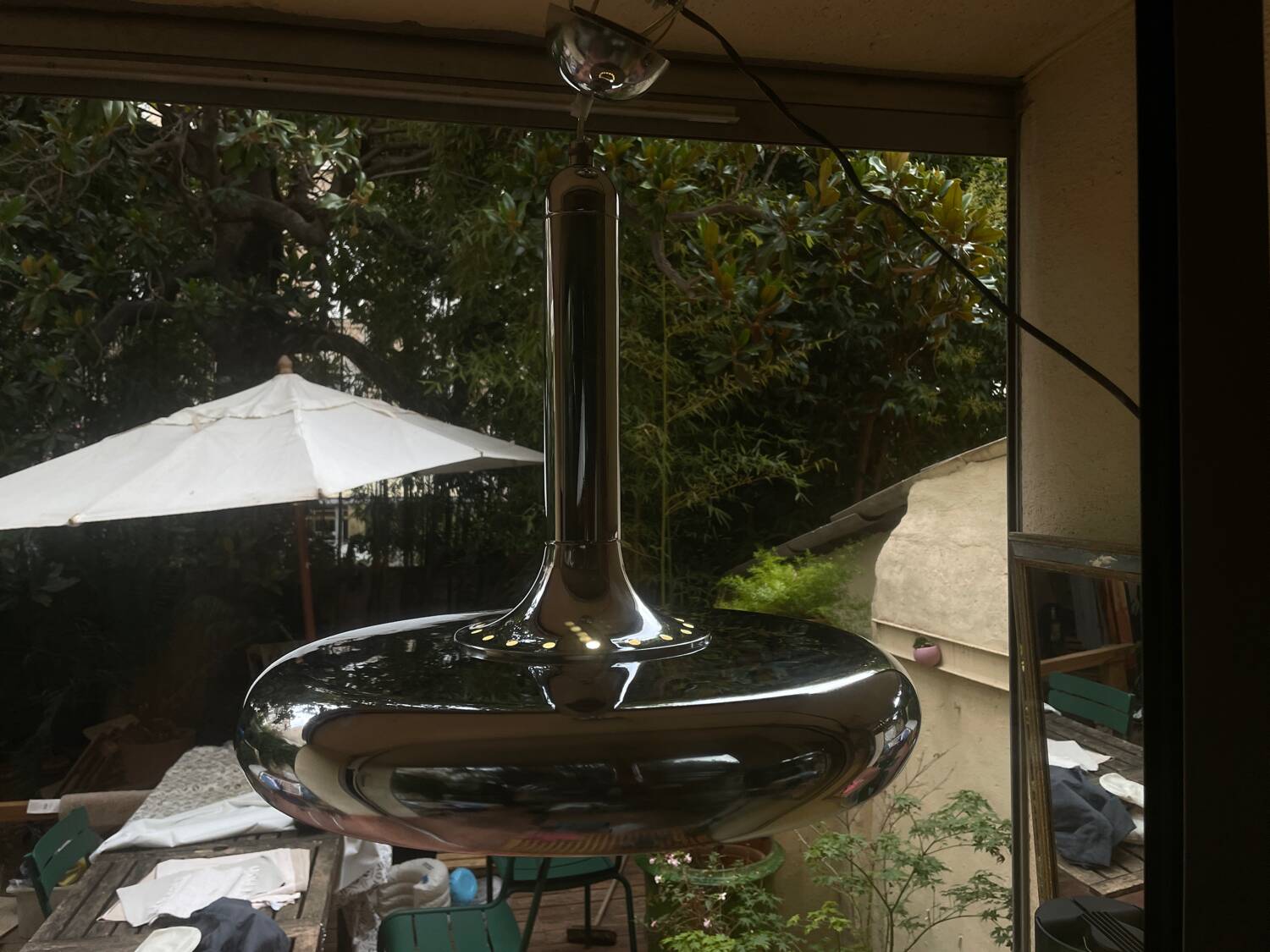 Chrome metal suspension Space edge 70s