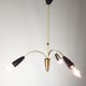 Italian 3 Armed Chandelier with Brass, 1960s