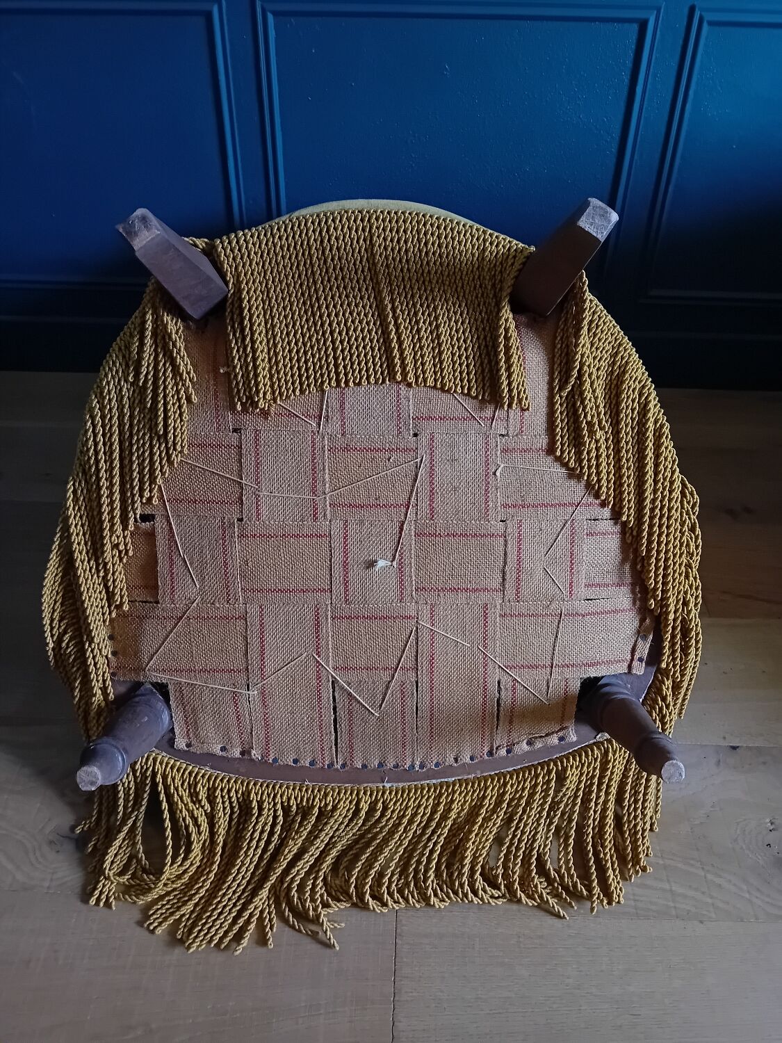 Vintage velvet toad armchair