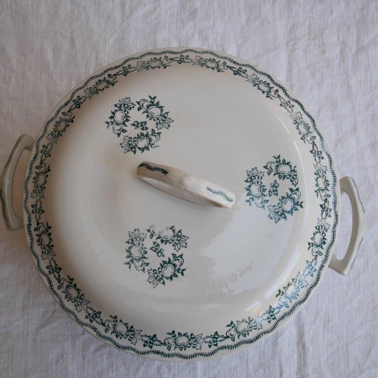 Soup bowl Saint Amand, green pattern - model 4025