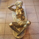 coffee table with glass plate - Resin/Polyester