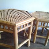 Table trundle rattan bamboo vintage